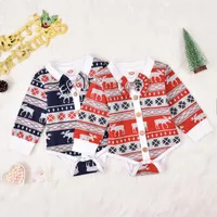 Jumpsuits 0-18M Christmas Infant Baby Boys Rompers 2pcs Cartoon Print Long Sleeve Single Breasted Tops