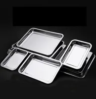 Küchenspeicherorganisation nützliche Edelstahlschalen Platte Verdickung Pfannen Rechteckige Tablett Grill tiefe Gerichte BBQ Access2020289