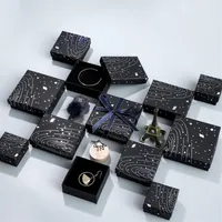 DDISPlay Wandering Earth Black Jewelry Box Forever Lovers Ring Case Planetary Chart Jewelry Collier Boîte Espace extérieur Bracelet276Y