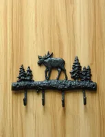 Hooks Rails Vintage Metal Reindeer Bag Hook Ornamental Foundry Iron Christmas Tree Wall Hanging Clasp Ironwork Decor Handicraft 6567434