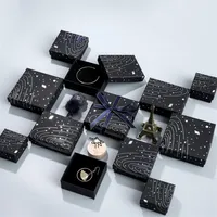 DDISPlay Wandering Earth Black Jewelry Box Forever Lovers Ring Case Planetary Chart Jewelry Collier Boîte Space Bracelet196Z