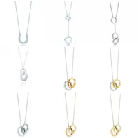 Originele TIFF 925 Sterling Silver Fashion Horseshoe Ring Interlocking Style Elegant Trend Diy Necklace Pendant Sieraden Gift254X