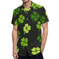 Men&#039;s T Shirts Mens Fashion Casual St Patricks Day 3D Digital Printed Pocket Lapels Single Breasted Short Button Blouses OL Business Shirt