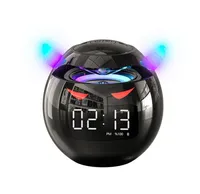AI 지능형 무선 스피커 서브 우퍼 블루투스 스피커 LED 디지털 알람 시계 음악 플레이어 볼 모양 시계 지원 TF 2335143