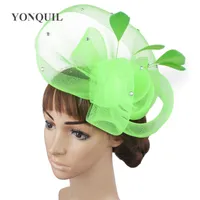 Stingy Brim Hats Elegant Women Fashion Fedora Wedding Fascinator Headwear Bridal Headpiece Millinery Hair Accessories Wedding Hats Hair Pins 230306