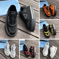 Sapatos de grife macro Re-nylon Casual Sneaker plataforma Bright Leather Shoe Men Mulheres Moda Tênis Tênis de Lace-Up Com Box EUR 35-46