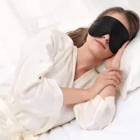 Lacette Masque pour les yeux 100 % soie de mûrier pour homme et femme, masque de sommeil léger avec les yeux bandés, masque de sommeil doux et lisse, sans pression pour une nuit de sommeil complète, noir