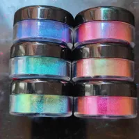 Brillo de uñas 5gram/jar 6 colores Set Color Shift Mica Powder para resina epoxi/limo/acuarela/pintura para automóvil
