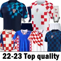 2022 Chroatias Modric Soccer Jerseys Retro 1998 2002 Croazia Perisic Mandzukic Kovacic Kramaric Suker Brozovic Rebic Bilic Boban Footabll Shi