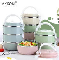 AKKOKI 304 Stainless Steel Japanese Lunch Box Thermal For Food Portable LunchBox For Kids Picnic Office Workers School 2010159952972