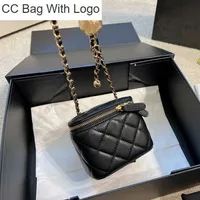 CC Handbags Womens Designer Lambskin Mini Cosmetic Case Box Bags With Crush Gold Ball Metal Matelasse Chain Crossbody Shoulder Tiny Vanity Outdoor Sacoche Coin