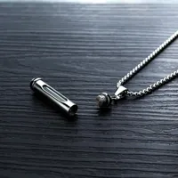 Pendant Necklaces Memorial Keepsake Jewelry Stainless Steel And Glass Container Cylinder Cremation Urn Necklace Love Family Pet Locket