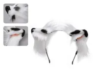 Faux Fur Wolf Head Bandband Plush Tail Fluffy Furry Flower Gattenos de cosplay Centuminado X5XA Accesorios para el cabello 8844067