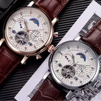 Top Fashion Swiss Diamond Watches Spectwatch Кожаный лунный мужские мужские автоматические механические часы Reloj de lujo2916
