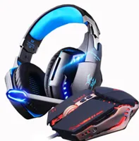 G2000 Gaming Headset Stereo Gamer Headphones with microphone Earphone Gaming Mouse 4000 DPI Adjustable Gamer Mice Wired USB for P4810574
