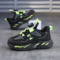 2023 Moda Hotsale Çocuk Ayakkabıları Pembe Gri Kırmızı Siyah Yeşil Bahar Dönen Düğme Nefes Alabaç Kafe Ayakkabı Spor ayakkabıları Color98