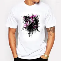 Men&#039;s T Shirts BLWHSA Summer Men T-Shirts Fashion Printing Crazy Pet Dogs Hand Painted Unique Design Short Sleeve For Clothing