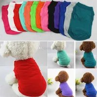 Pet T Shirts Summer Solid Dog Clothes Fashion Top Shirts Vest Cotton Clothes Dog Puppy Small Dog Clothes Cheap Pet Apparel285l