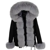 Women&#039;s Fur & Faux Short Real Parka Winter Jacket Women Outwear Thick Warm Natural Collar Coat Hooded Pelliccia Brand 2023Women&#039;s Women&#039;sWom