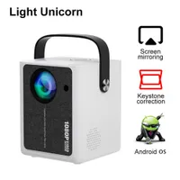 Projectors Light Unicorn X7 Support 1080p Android Projektor 4000 Mini Portable Beam Projector Telefon Smart TV WiFi Home LED R230306
