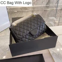 CC Bag Andra väskor Klassiska kvinnors högkvalitativa designer Bag Gold Chain Single Shoulder Bag 25 cm Double Disc Caviar Sheepskin Leather Fashion Luxury Cross Body