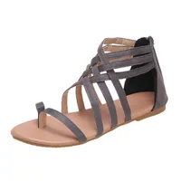 صندل نسائي الصيف عبر الشريط Sandla Flats Shoes European Rome Standalias للسيدات Y200405