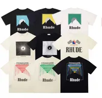 2023 Summer Mens T-Shirts Rhude Designers For Men Tops Letter Polos Embroidery Tshirts Clothing Short Sleeved Tshirt Large Tees Womens