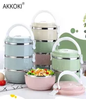 AKKOKI 304 Stainless Steel Japanese Lunch Box Thermal For Food Portable LunchBox For Kids Picnic Office Workers School 2010155104275