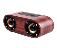 New Designer Q8 6W Wooden Double Horn 42 Bluetooth Wireless Speaker Support AUX Cable Connection and TF Card Playback for Tablet 3434569