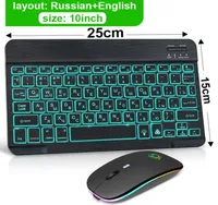 RGB Wireless Keyboard Mouse Combo Russian Spainish Bluetooth Keyboard And Mouse Set Rechargeable Keyboards For ipad Laptop9817636