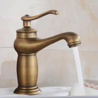 Bathroom Sink Faucets Single Handle Water Taps Faucet Antique Bronze Finish Brass Basin Solid For Kitchen