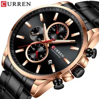 2019 New Curren Top Brand Luxury Men's Watches Auto Date Clock Male Sports Steel Watch Men Quartz Wristwatch Relogio Masculin298f