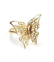 Servettringar 6st Creative Golden Butterfly Ring Dragonfly Gold Diy El Wedding Banket Table9250594
