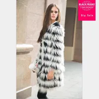 Fourrure pour femmes fausses de veste d'hiver manteau à manches longues coutures de parka chaude imitation femelle décontractée imitation L1506