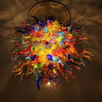 Spanish Multicolor Chandelier Pendant Lamps Style Hanging DIY Hand Blown Glass Chandeliers and Suspensions for House Decor281J