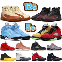 Новые 5 5s 12 12s Jumpman Basketball обувь Unc Uncial Blue What We Best Crimson Bliss Stealth Golf A Ma Maniere Utility Reverse Gray Game Game Red Suede Cneser