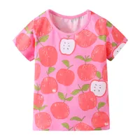 Baby Girls 2023 Summer Casual Clothes Cotton Lovely Apple Tops Soft and Comfort for Toddler Infant Kids 2-7 year