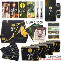 USA Stock Glo Extrotic Atomizers Box NFC Packagings Empty Carts 0.8ml 1ml Ceramic Coil Vape Cartridges Packaging Thick Oil Dab Vaporizer 510 Thread E Cigarettes