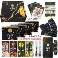 ASA Stock Glo Atomisers Exotic NFC Box Packagings пустые тележки 0,8 мл 1 мл керамическая катушка Vape Cartridges Упаковка толстое масляное испаритель 510 резьба E Cigs