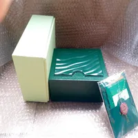 Alla serier Original Rätt papper Luxury Top Green Gift Bag för Rolex Boxes Booklets Watches Custom Print Model Serial NumBe267L
