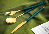 Dinnerware Sets Light Luxury Stainless Steel Handlery Conjunto de talheres ocidentais Faca de faca Faca 3pcs9102556