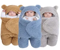 Baby Sleeping Bag UltraSoft Fluffy Fleece born Receiving Blanket Infant Boys Girls ClothesSleeping Nursery Wrap Swaddle 2202092808595