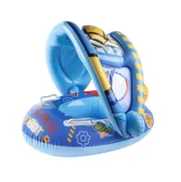 Baby Swim Pool Seat Ring Floats Cartoon Infant Unicorn Mattress Floating Dinosaur Swimming Ring Buoy kids floating safety Tubes with sun canopy