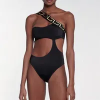 2022SS Halter Swim Suit Designer Brand Dames Bikini Solid met LovingFashion Shophollow Monokini Black Bathing Suite Pabded Swimmi257U