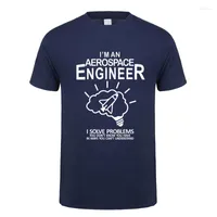 Camisetas para hombres camisa aeroespacial ingeniero hombres algodón de manga corta