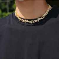 Nuovo Stile Thorns Diamond Neckalce Hip-Hop Wire Chain Necklace Diamante Catene di alta qualità Roccia e rap Neckalce gioielliere288f