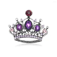 Brooches Trendy Rhinestone Crown Brooch For Women Pin Party Wedding Jewelry Accessories Charm Clothing Wear Accesories
