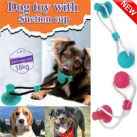 Pet Dog Self-play Rubber Ball Toy w Ventouse Interactive Molar Chew Toys pour Dog Play Puppy TRB Toy Drop Y2003281q