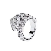 Buigari Snake Head Series Ring For Woman Diamond Sterling Silver for Man أعلى جودة عداد الجودة هدية الذكرى السنوية الكلاسيكية 039