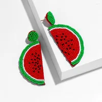 Dangle Earrings WANGAIYAO2023 Fashion Temperament Fruit Wild Rice Bead Summer Small Fresh Watermelon Personality